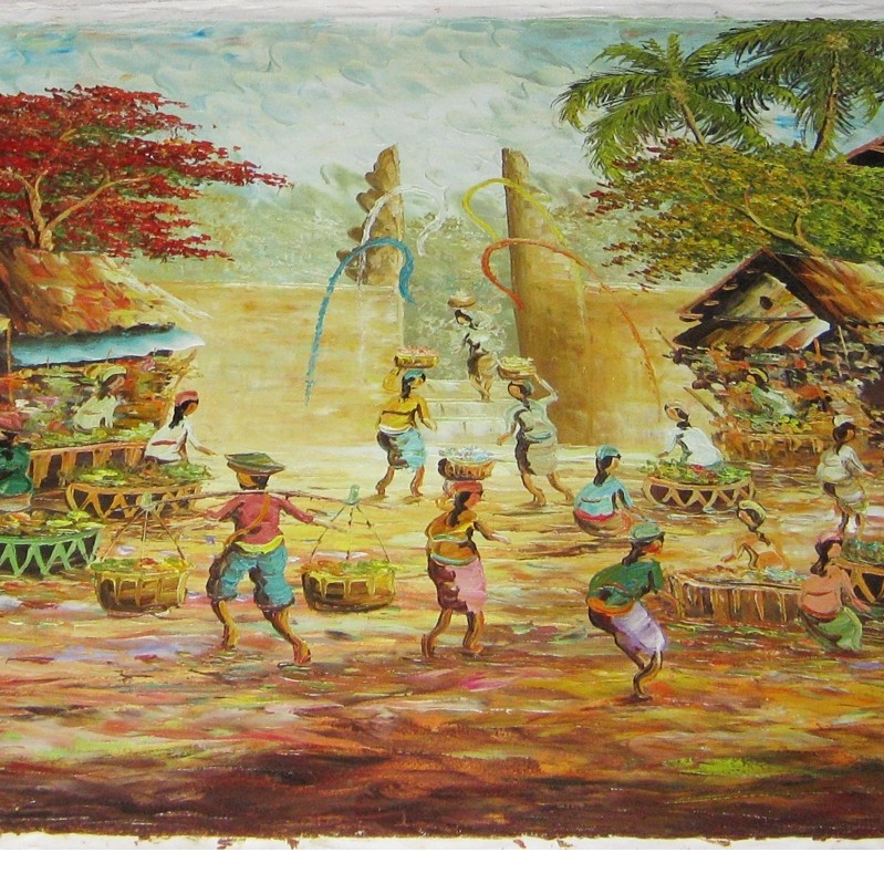 Detail Lukisan Pasar Tradisional Nomer 27