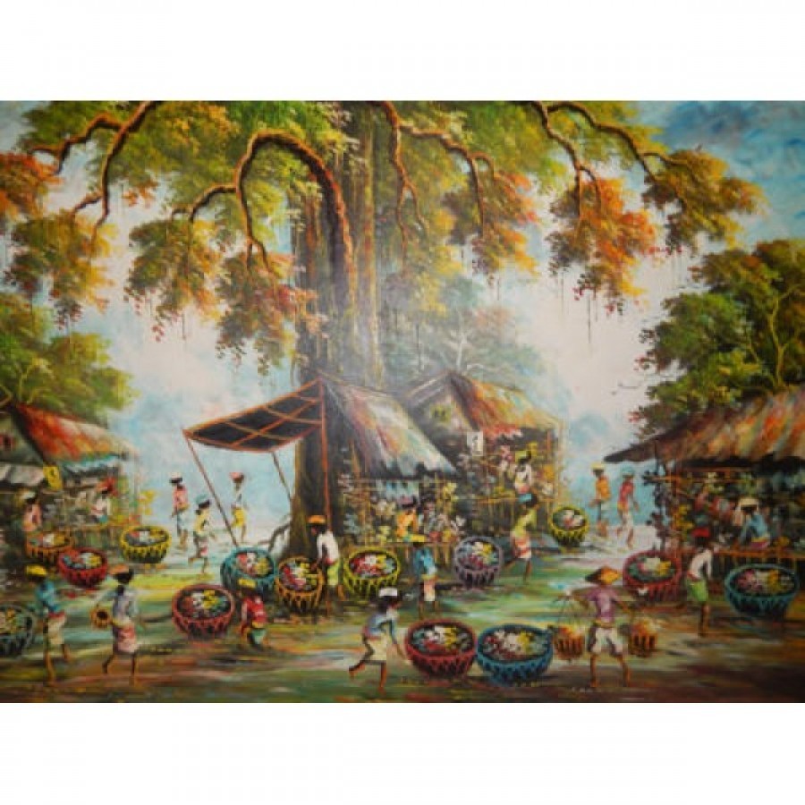 Detail Lukisan Pasar Tradisional Nomer 31