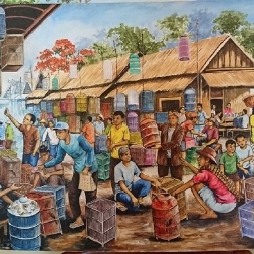 Detail Lukisan Pasar Tradisional Nomer 8