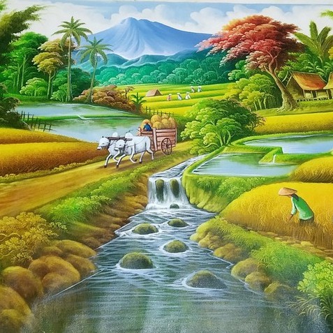 Detail Lukisan Pegunungan Indah Nomer 39