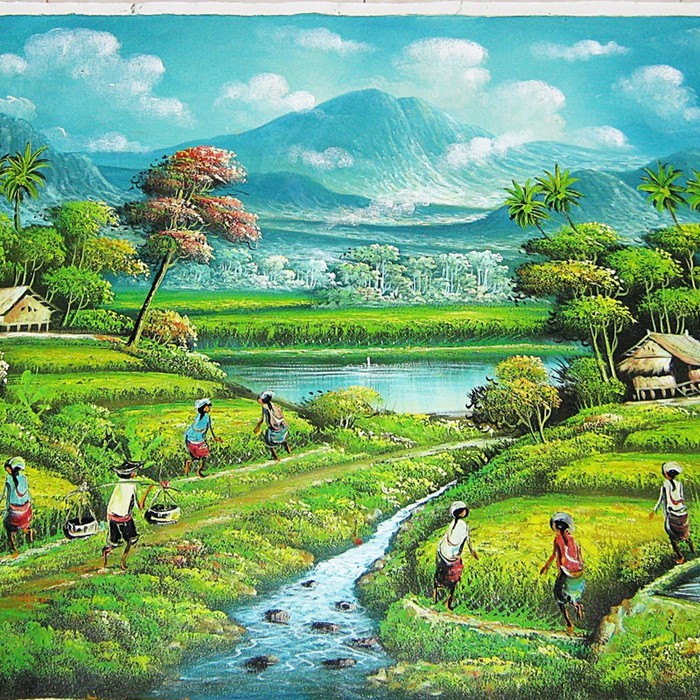 Detail Lukisan Pemandangan Bali Nomer 2