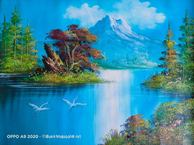 Detail Lukisan Pemandangan Danau Nomer 5