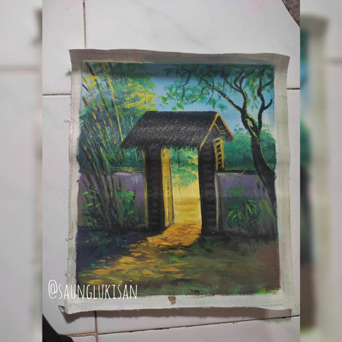 Detail Lukisan Pemandangan Desa Nomer 52