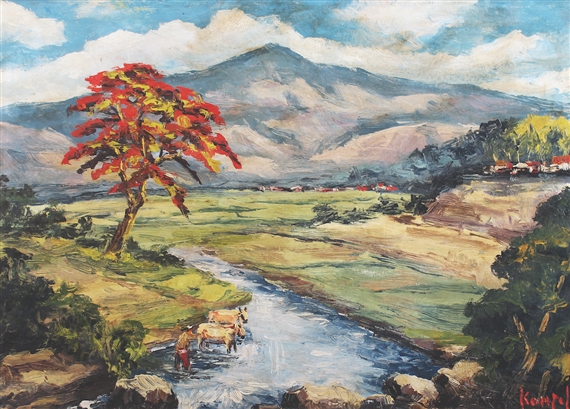 Detail Lukisan Pemandangan Gunung Nomer 29