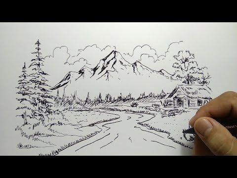 Detail Lukisan Pemandangan Gunung Nomer 39