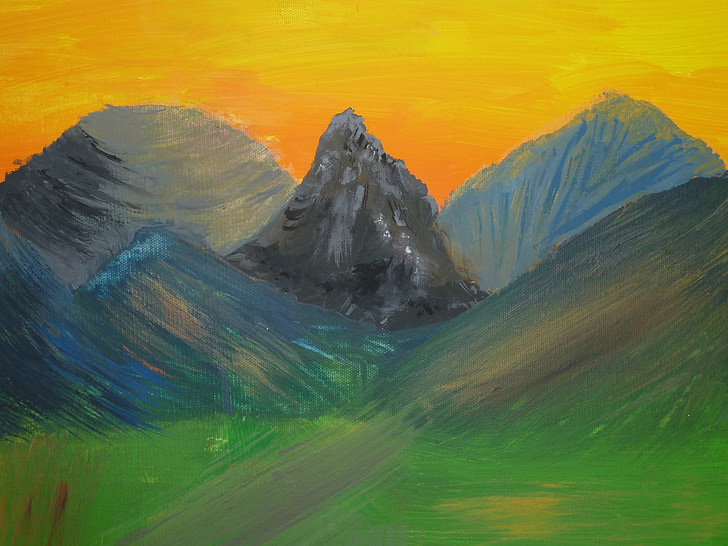 Detail Lukisan Pemandangan Gunung Nomer 41