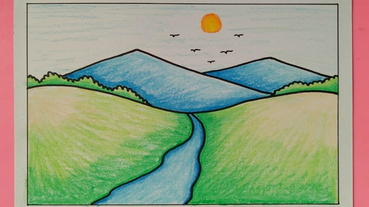Detail Lukisan Pemandangan Gunung Nomer 47