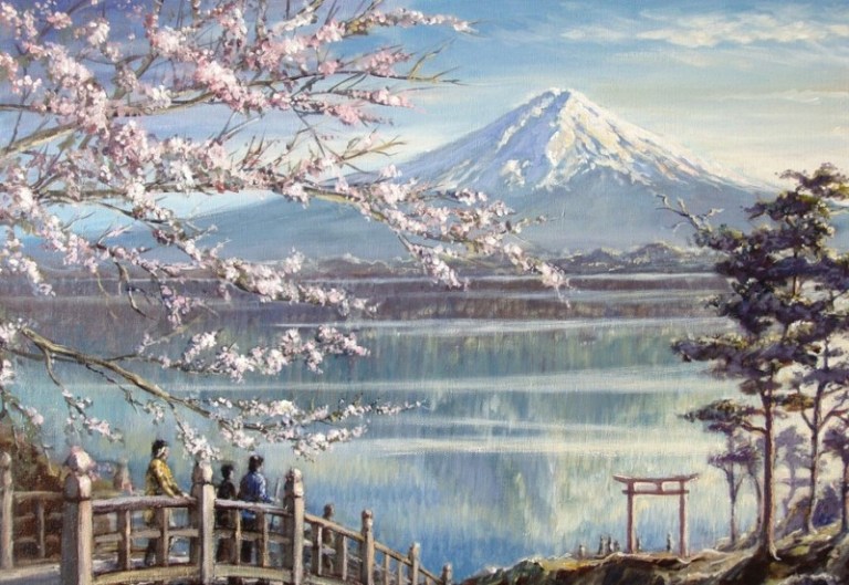 Detail Lukisan Pemandangan Gunung Nomer 52