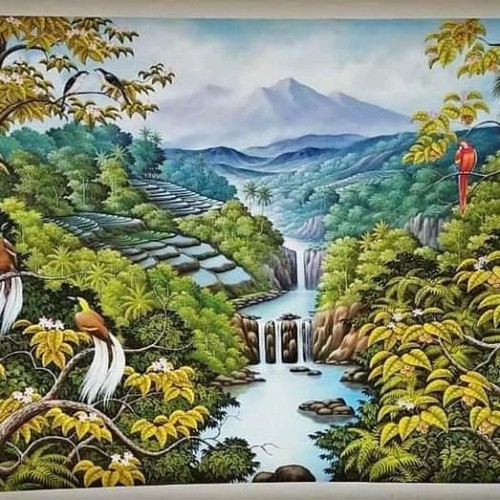 Detail Lukisan Pemandangan Hutan Nomer 15