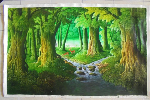 Detail Lukisan Pemandangan Hutan Nomer 25