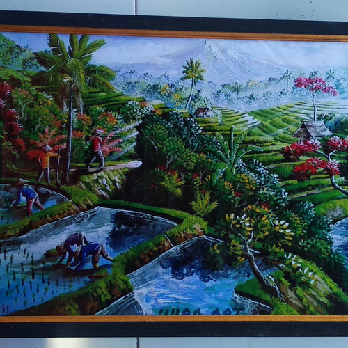 Detail Lukisan Pemandangan Sawah Dan Petani Nomer 54