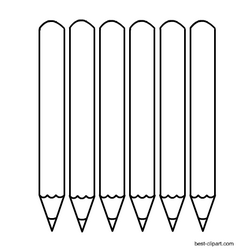 Detail Pencil Black And White Clipart Nomer 12
