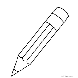 Detail Pencil Black And White Clipart Nomer 2