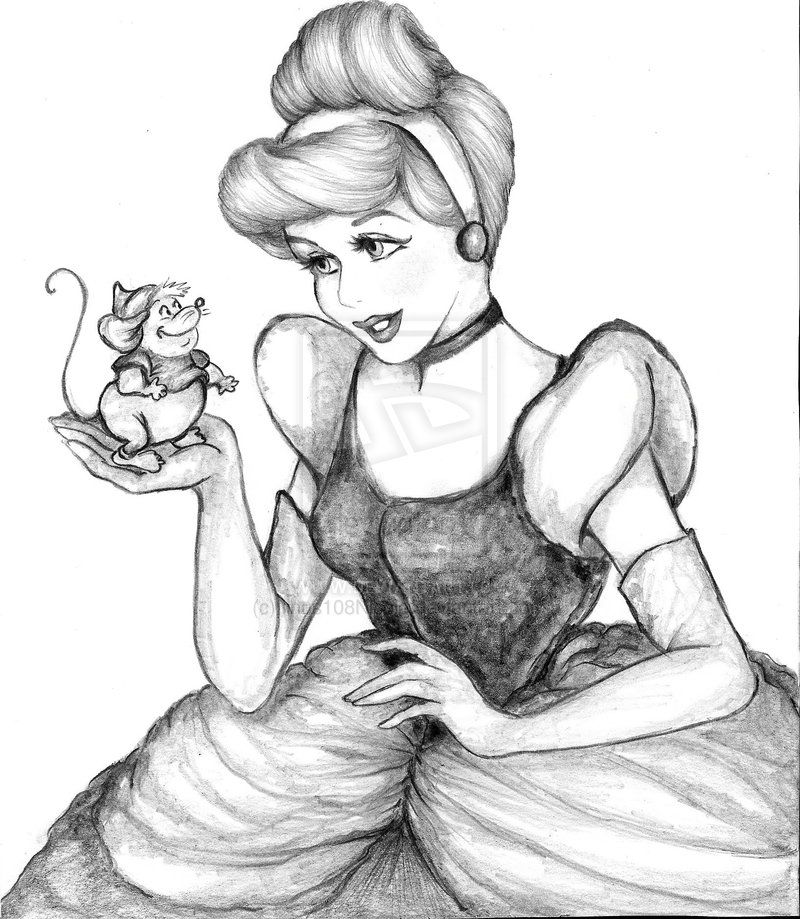 Detail Pencil Drawings Of Cinderella Nomer 8