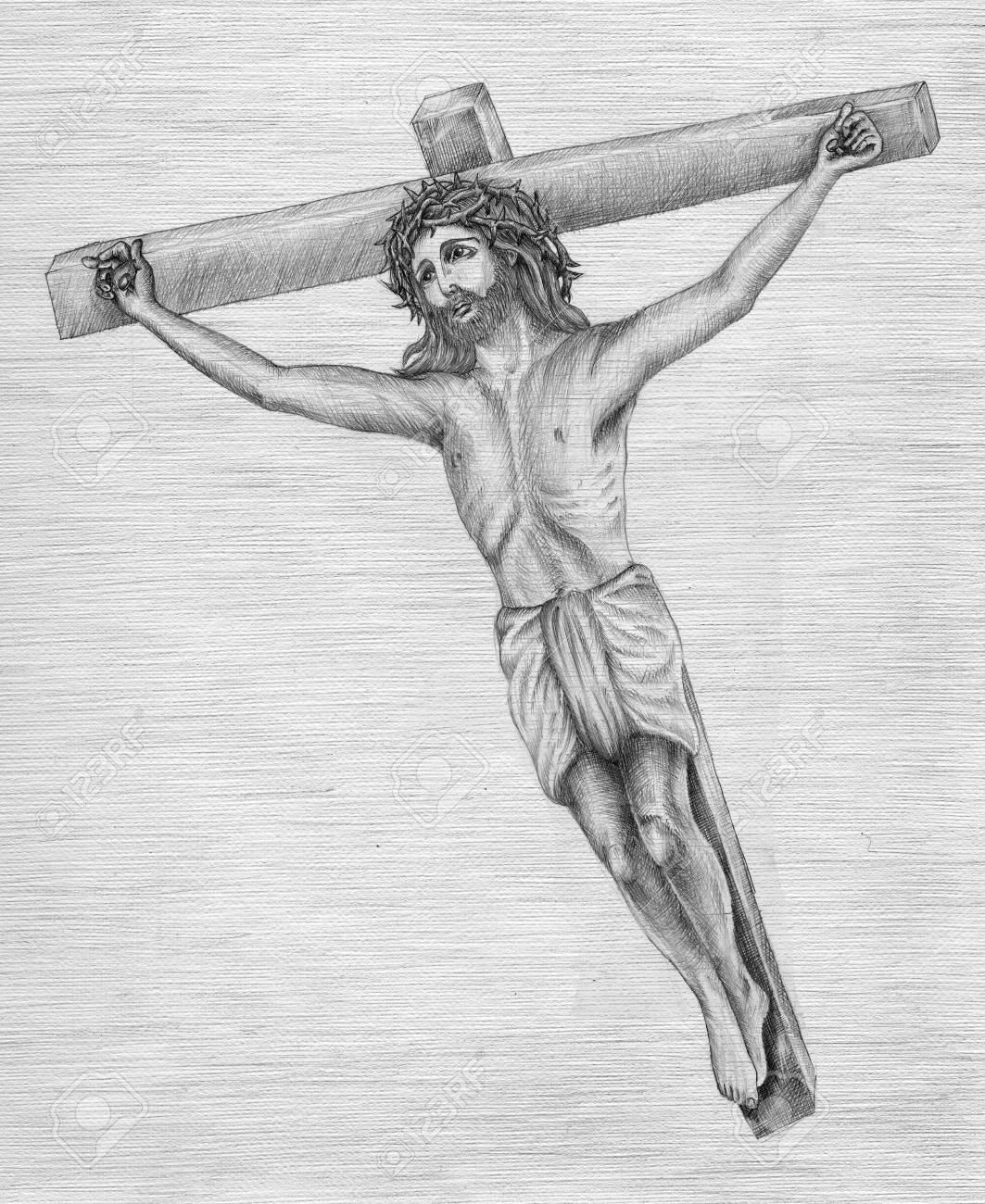 Detail Pencil Drawings Of Jesus On The Cross Nomer 8