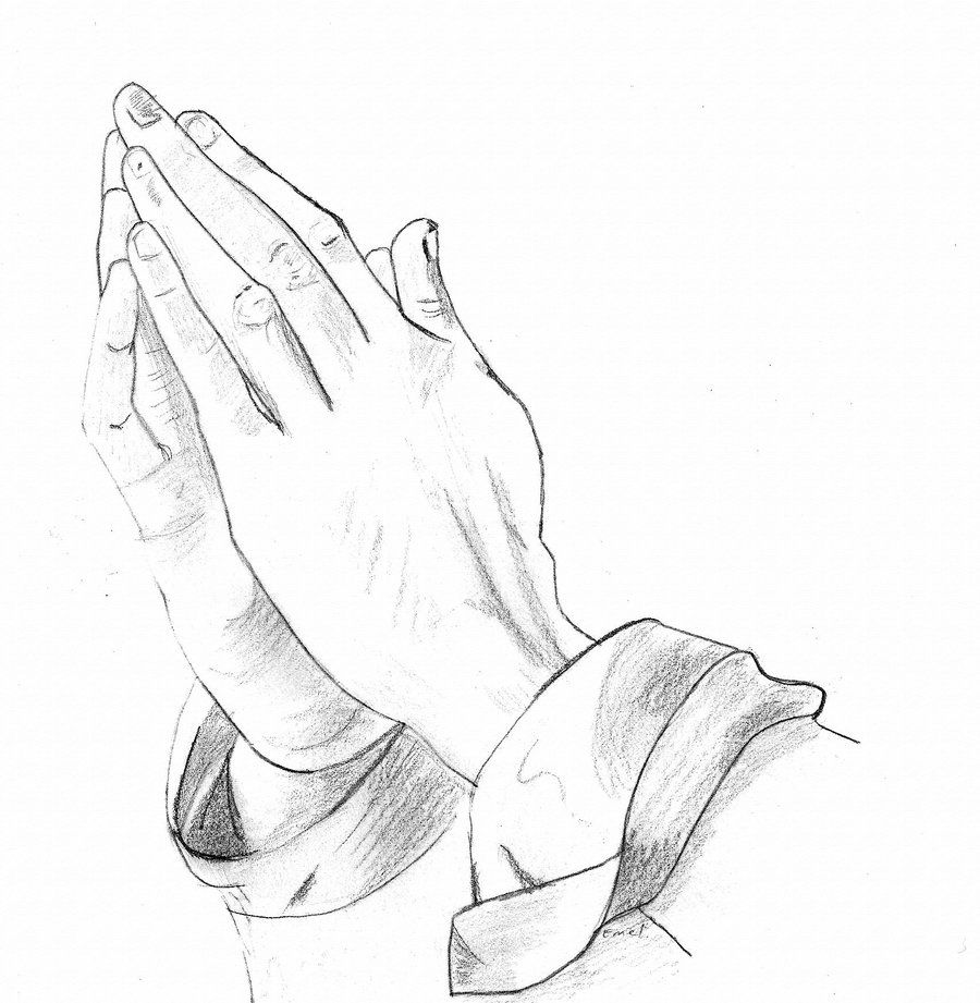 Detail Pencil Drawings Of Praying Hands Nomer 3