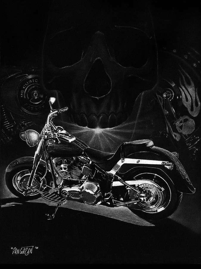 Detail Pencil Harley Davidson Skull Drawings Nomer 12
