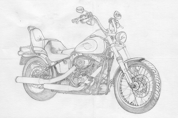Detail Pencil Harley Davidson Skull Drawings Nomer 34