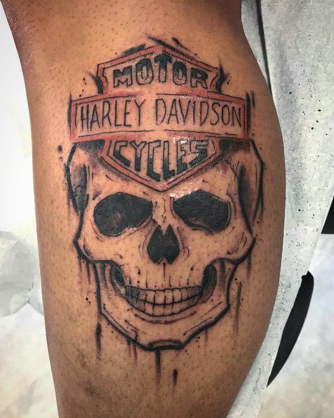 Detail Pencil Harley Davidson Skull Drawings Nomer 37