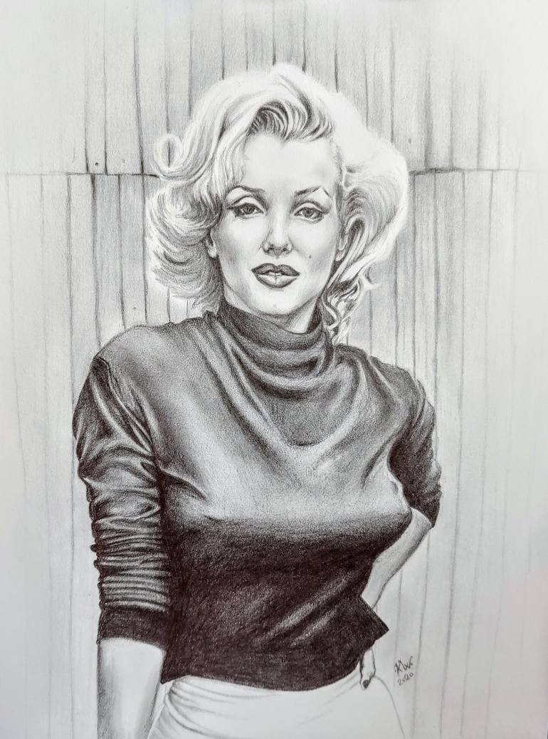 Detail Pencil Marilyn Monroe Drawing Nomer 2