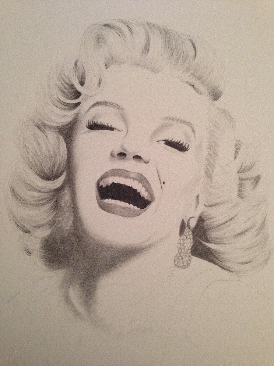 Detail Pencil Marilyn Monroe Drawing Nomer 43