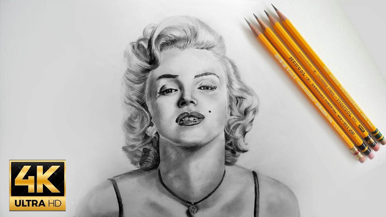 Detail Pencil Marilyn Monroe Drawing Nomer 54