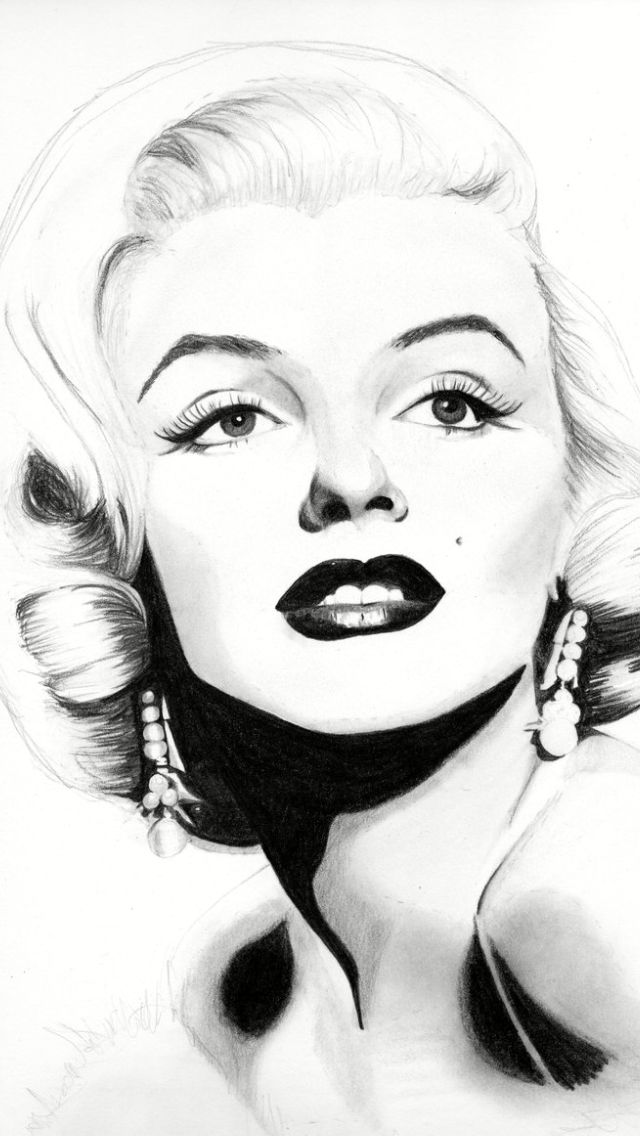 Detail Pencil Marilyn Monroe Drawing Nomer 55