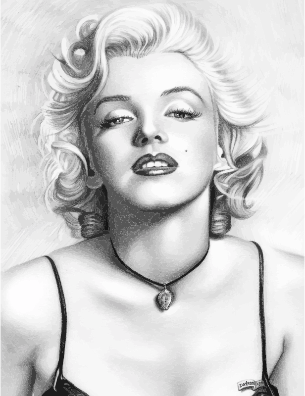 Detail Pencil Marilyn Monroe Drawing Nomer 7