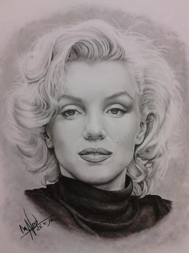 Detail Pencil Marilyn Monroe Drawing Nomer 10