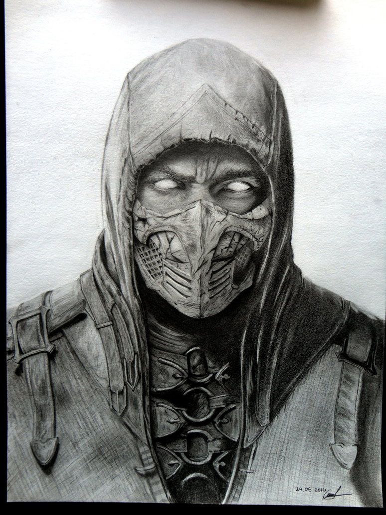 Pencil Scorpion Mortal Kombat Drawing - KibrisPDR