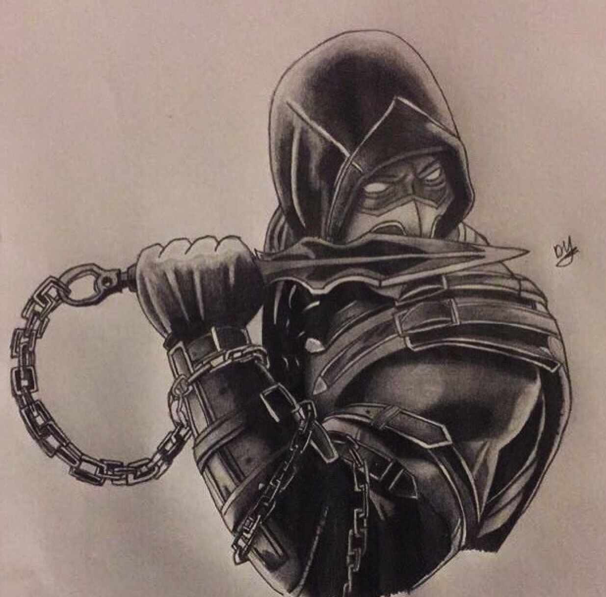 Detail Pencil Scorpion Mortal Kombat Drawing Nomer 2