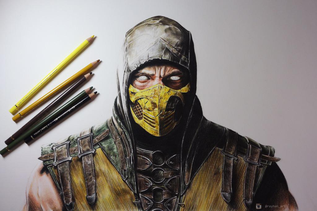 Detail Pencil Scorpion Mortal Kombat Drawing Nomer 29