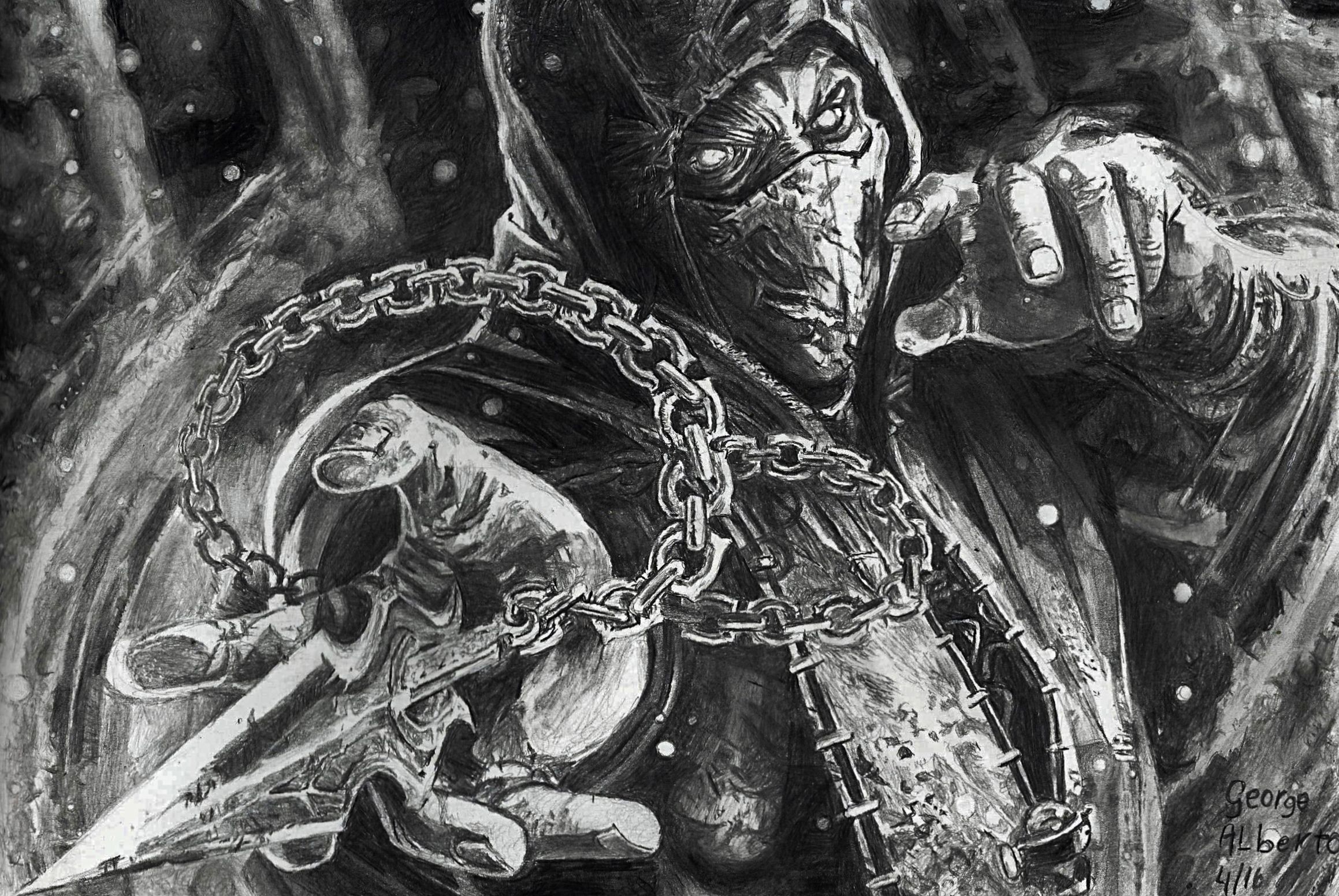 Detail Pencil Scorpion Mortal Kombat Drawing Nomer 39