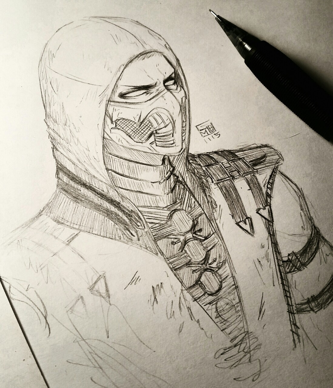 Detail Pencil Scorpion Mortal Kombat Drawing Nomer 47