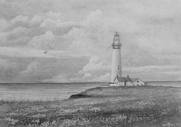 Detail Pencil Sketch Of Lighthouse Nomer 11