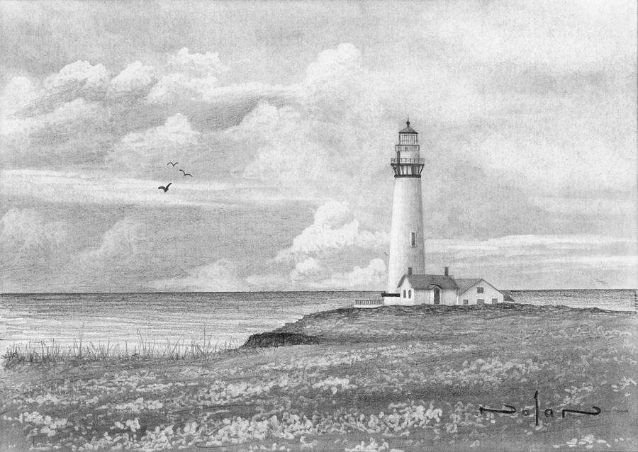 Detail Pencil Sketch Of Lighthouse Nomer 18