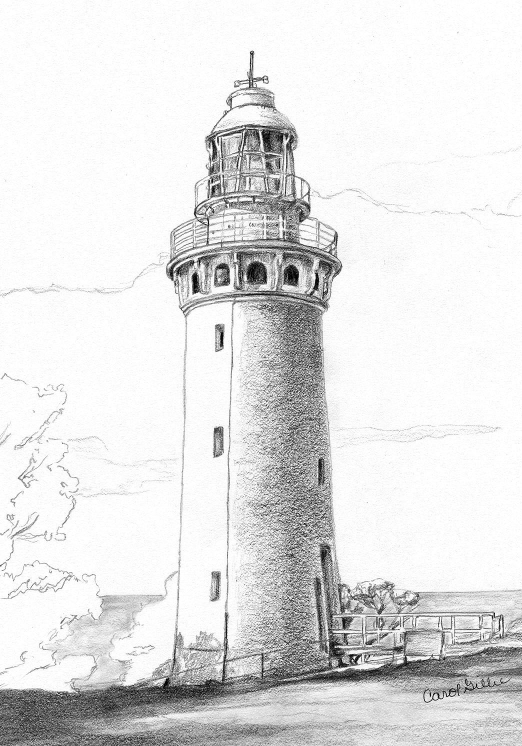 Detail Pencil Sketch Of Lighthouse Nomer 27