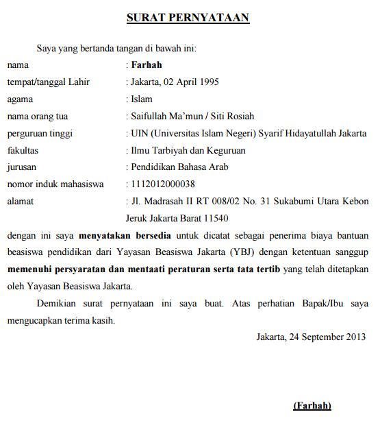 Detail Pengaturan Surat Sanggup Nomer 15