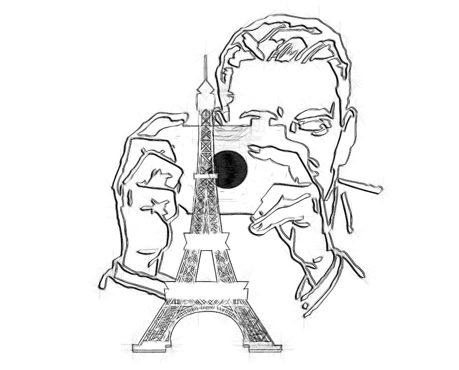 Detail Lukisan Pensil Menara Eiffel Nomer 13