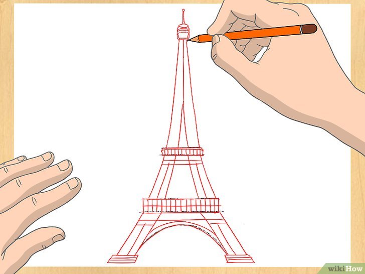 Detail Lukisan Pensil Menara Eiffel Nomer 16