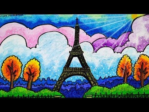 Detail Lukisan Pensil Menara Eiffel Nomer 23