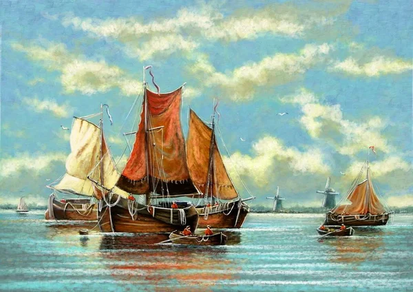 Detail Lukisan Perahu Senja Nomer 40