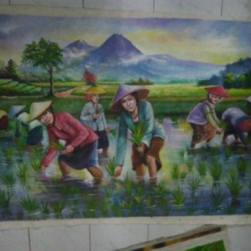 Detail Lukisan Petani Di Sawah Nomer 9