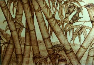 Detail Lukisan Pohon Bambu Hitam Putih Nomer 23