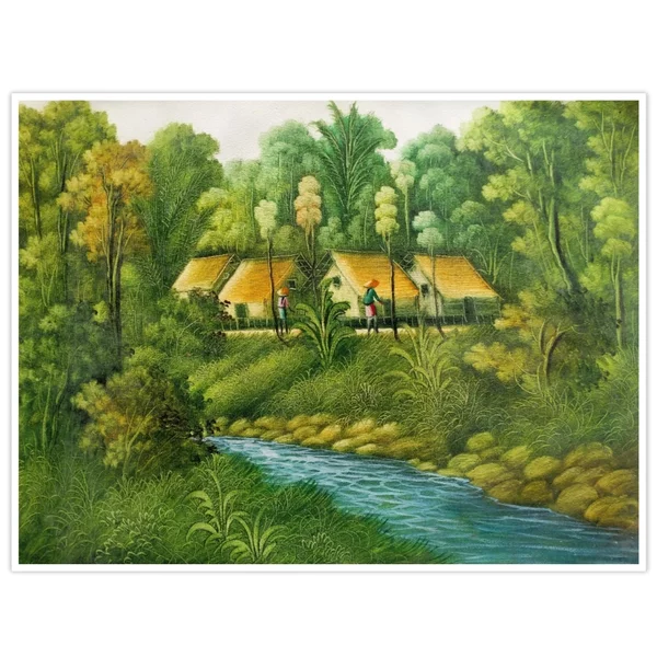 Detail Lukisan Rumah Desa Nomer 47