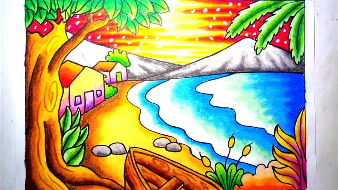 Detail Lukisan Suasana Pantai Nomer 28