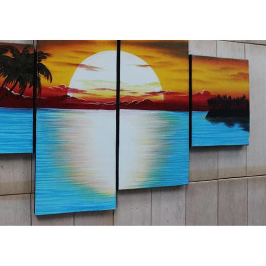 Detail Lukisan Sunset Pantai Nomer 42