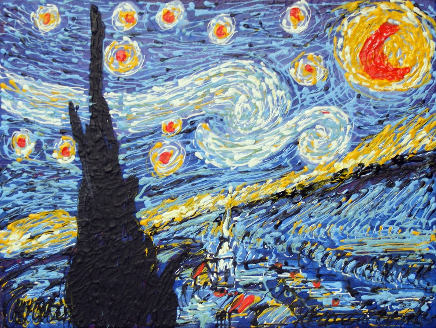 Detail Lukisan The Starry Night Nomer 14