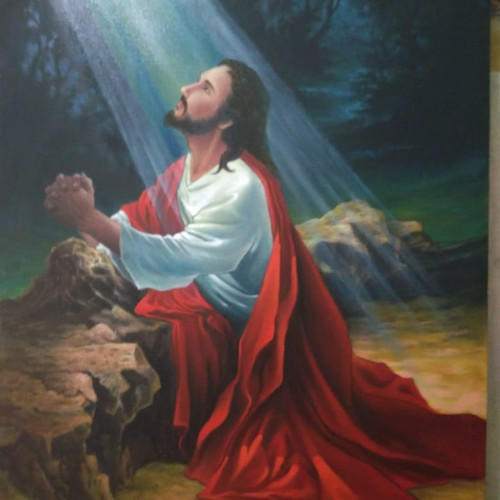 Detail Lukisan Tuhan Yesus Berdoa Nomer 16