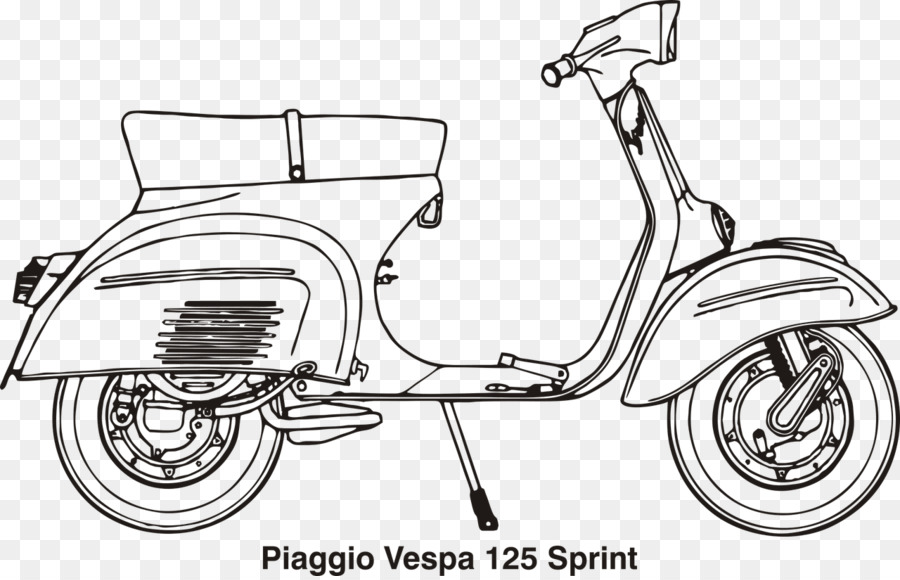 Detail Lukisan Vespa Hitam Putih Nomer 41